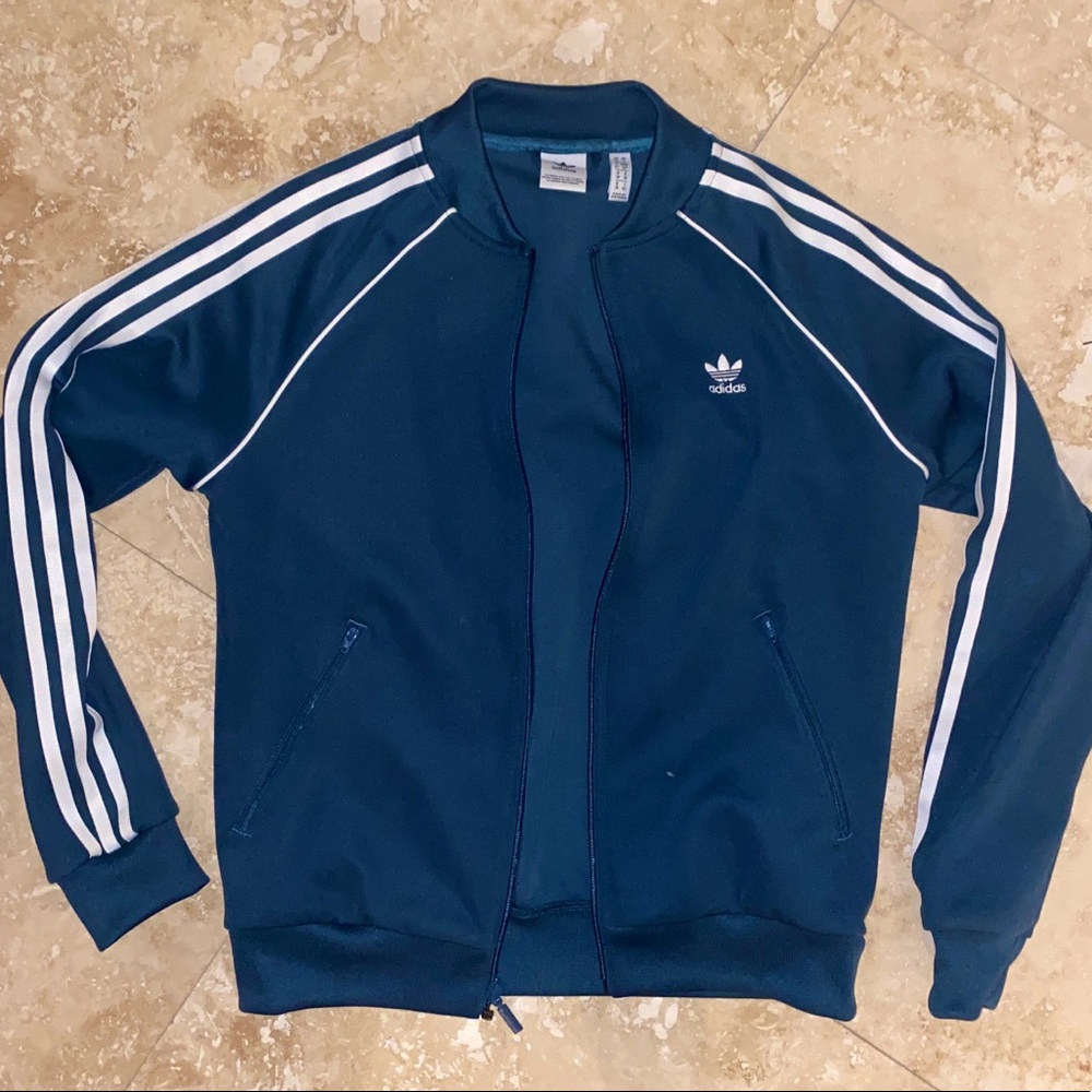 Adidas athletic jacket blue